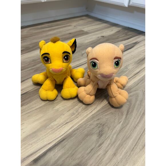 Disney Other - Disney Young Simba & Nala Plush Toy The Lion King 2002 Hasbro Stuffed Animal
